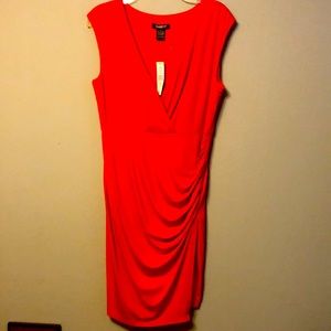 Bright RED rushed dress!